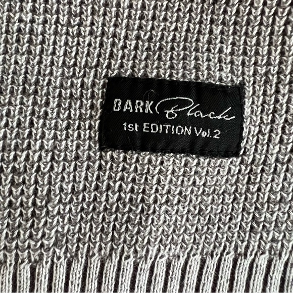 Dark Black Men’s Gray 1/4 Zip Cotton Blend Sweater Size Large EUC - Picture 8 of 12